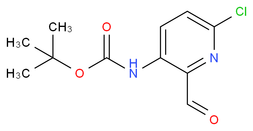 Carbamic acid, N-(6-chloro-2-formyl-3-pyridinyl)-, 1,1-dimethylethyl ester_分子结构_CAS_1199557-04-4)