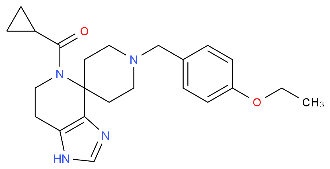 5-(cyclopropylcarbonyl)-1'-(4-ethoxybenzyl)-1,5,6,7-tetrahydrospiro[imidazo[4,5-c]pyridine-4,4'-piperidine]_分子结构_CAS_)