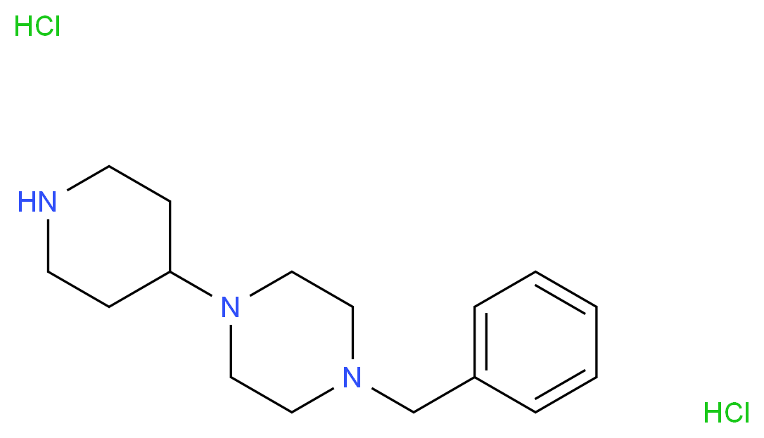 1-benzyl-4-(piperidin-4-yl)piperazine dihydrochloride_分子结构_CAS_868707-62-4