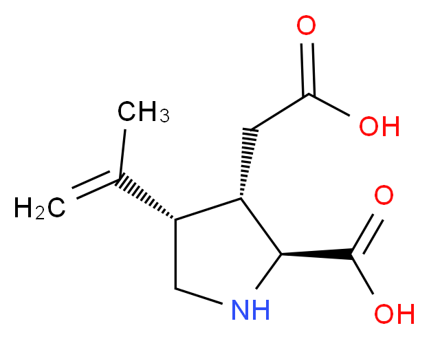 (2S,3S,4S)-3-(carboxymethyl)-4-(prop-1-en-2-yl)pyrrolidine-2-carboxylic acid_分子结构_CAS_73209-05-9