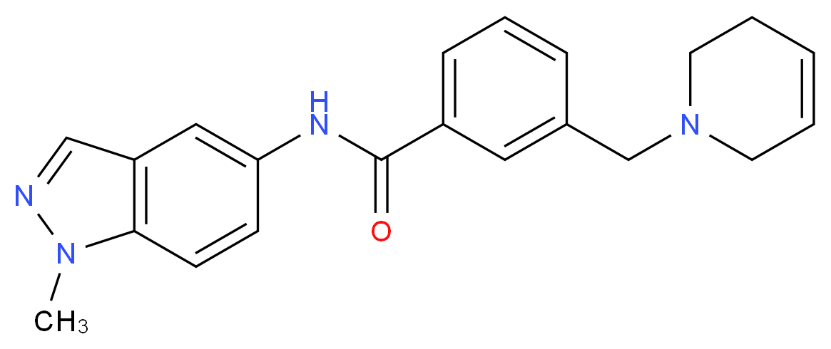 3-(3,6-dihydropyridin-1(2H)-ylmethyl)-N-(1-methyl-1H-indazol-5-yl)benzamide_分子结构_CAS_)
