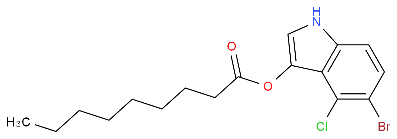 5-bromo-4-chloro-1H-indol-3-yl nonanoate_分子结构_CAS_133950-77-3