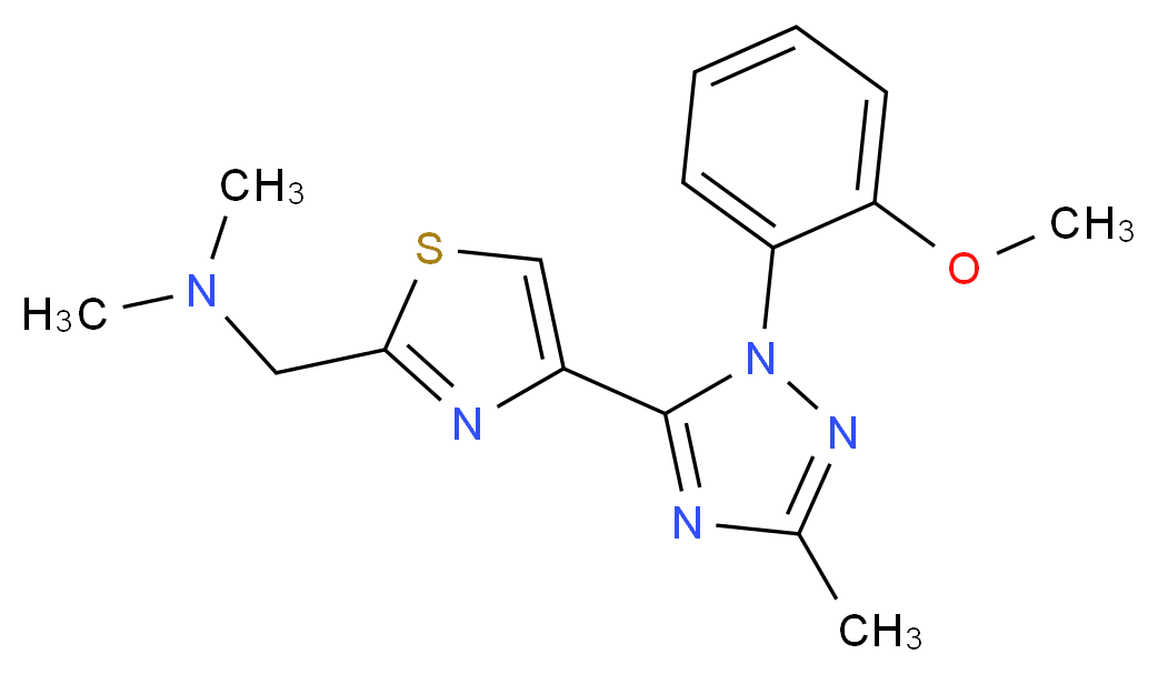 ({4-[1-(2-methoxyphenyl)-3-methyl-1H-1,2,4-triazol-5-yl]-1,3-thiazol-2-yl}methyl)dimethylamine_分子结构_CAS_)