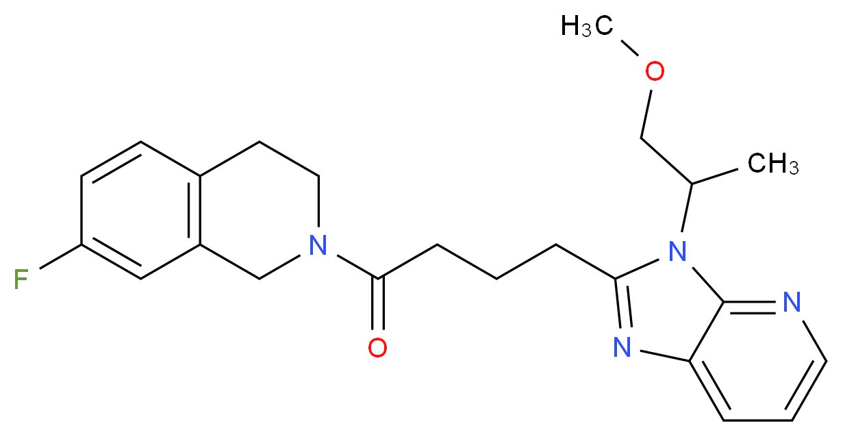 7-fluoro-2-{4-[3-(2-methoxy-1-methylethyl)-3H-imidazo[4,5-b]pyridin-2-yl]butanoyl}-1,2,3,4-tetrahydroisoquinoline_分子结构_CAS_)
