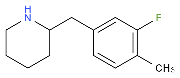 2-[(3-fluoro-4-methylphenyl)methyl]piperidine_分子结构_CAS_955315-27-2