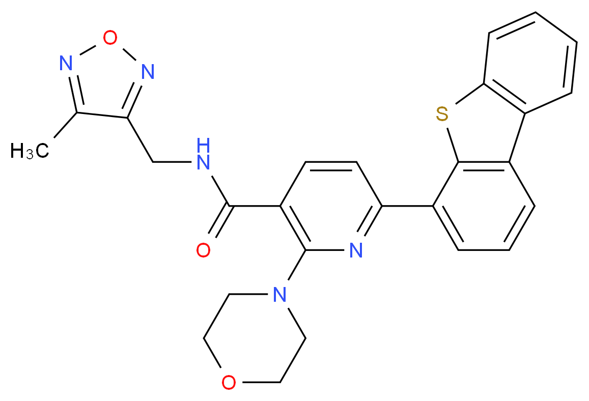 6-dibenzo[b,d]thien-4-yl-N-[(4-methyl-1,2,5-oxadiazol-3-yl)methyl]-2-(4-morpholinyl)nicotinamide_分子结构_CAS_)