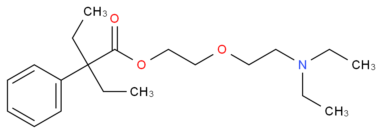 2-[2-(diethylamino)ethoxy]ethyl 2-ethyl-2-phenylbutanoate_分子结构_CAS_468-61-1