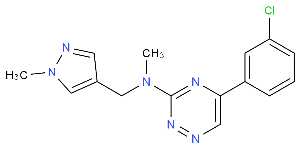 5-(3-chlorophenyl)-N-methyl-N-[(1-methyl-1H-pyrazol-4-yl)methyl]-1,2,4-triazin-3-amine_分子结构_CAS_)