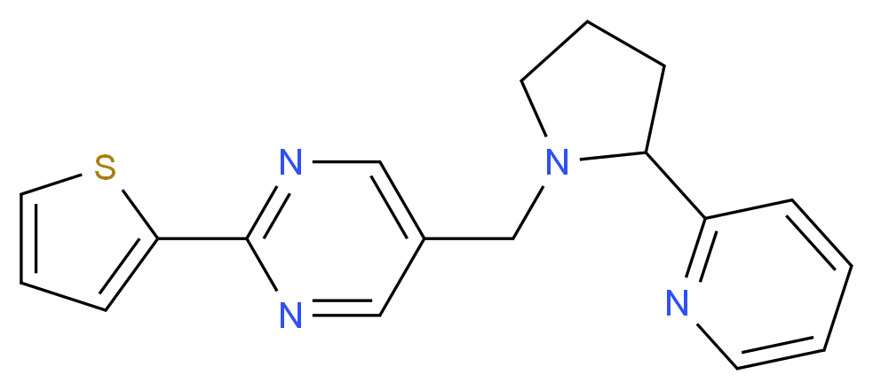 5-{[2-(2-pyridinyl)-1-pyrrolidinyl]methyl}-2-(2-thienyl)pyrimidine_分子结构_CAS_)