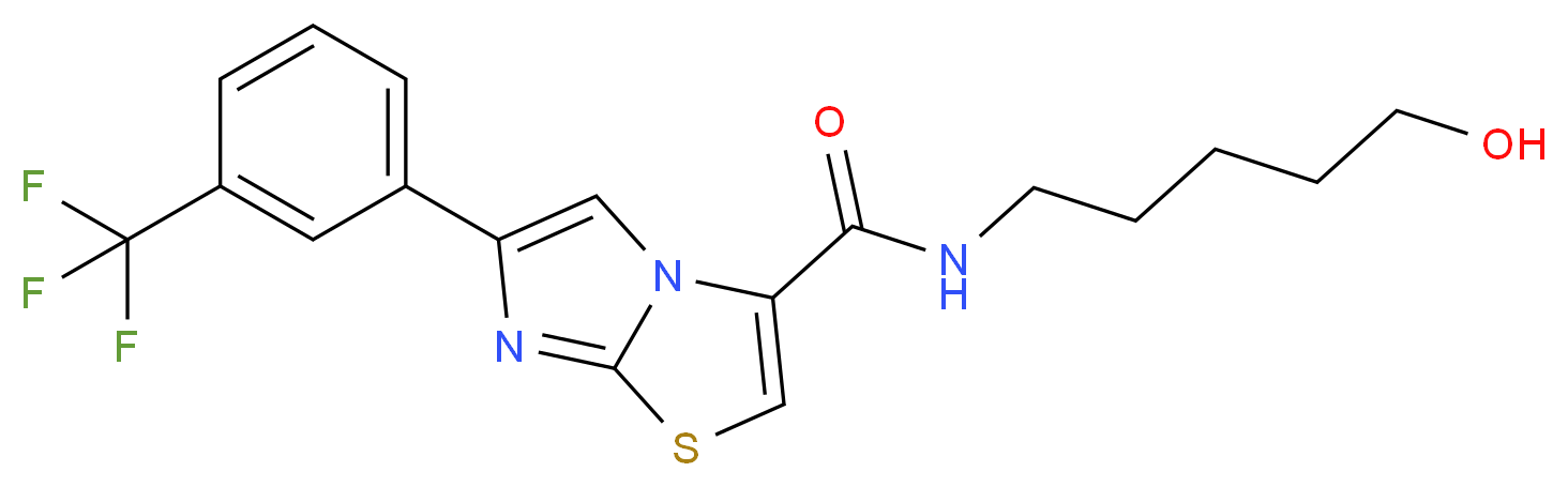 N-(5-hydroxypentyl)-6-[3-(trifluoromethyl)phenyl]imidazo[2,1-b][1,3]thiazole-3-carboxamide_分子结构_CAS_)