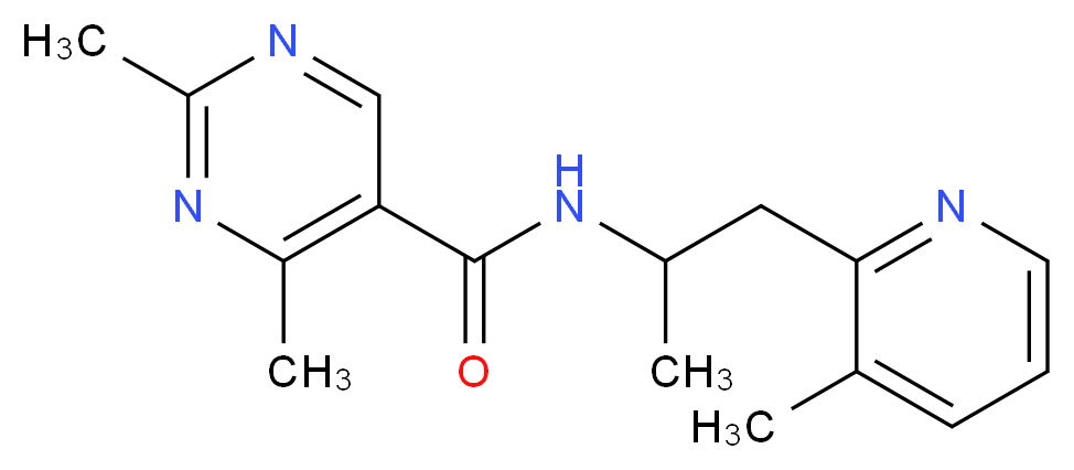2,4-dimethyl-N-[1-methyl-2-(3-methyl-2-pyridinyl)ethyl]-5-pyrimidinecarboxamide_分子结构_CAS_)
