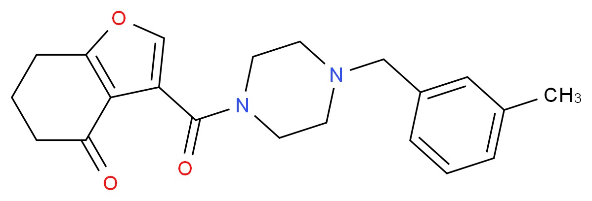 3-{[4-(3-methylbenzyl)-1-piperazinyl]carbonyl}-6,7-dihydro-1-benzofuran-4(5H)-one_分子结构_CAS_)