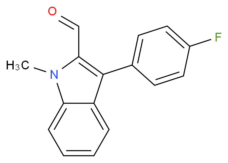 3-(4-Fluoro-phenyl)-1-methyl-1H-indole-2-carbaldehyde_分子结构_CAS_93957-42-7)