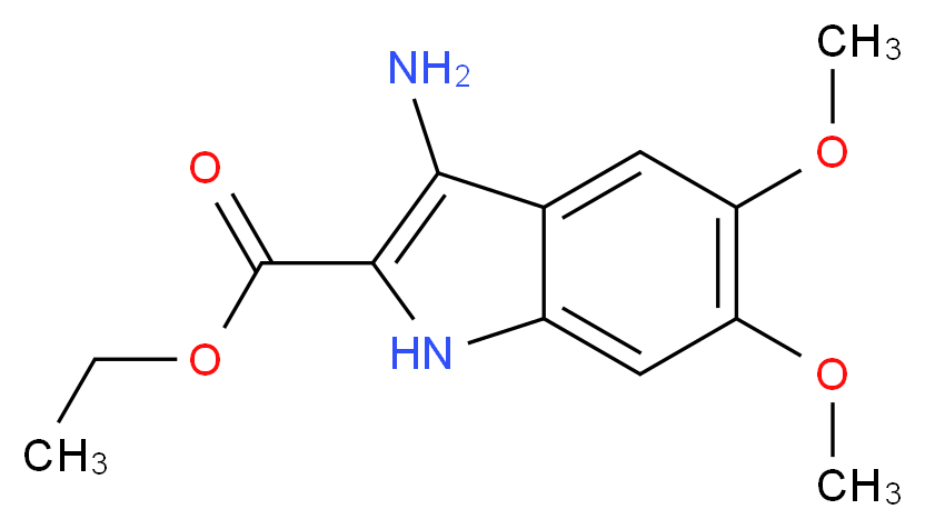 Ethyl 3-amino-5,6-dimethoxy-1H-indole-2-carboxylate_分子结构_CAS_)