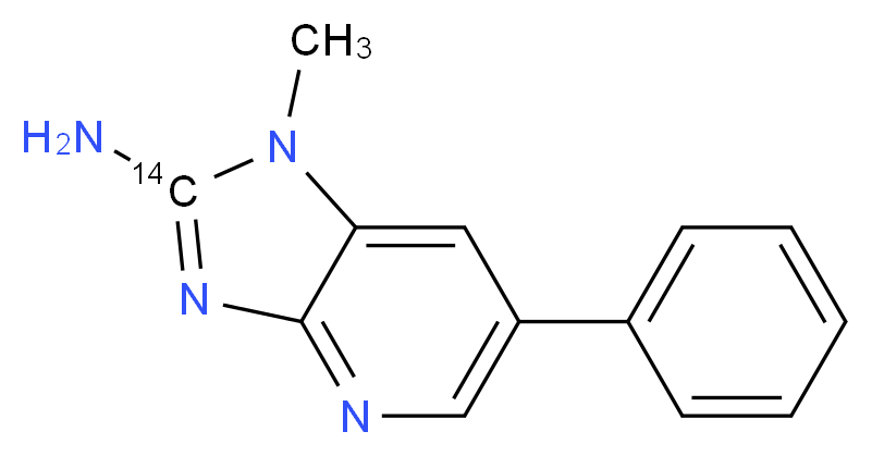 2-Amino-1-methyl-6-phenylimidazo[4,5-b]pyridine-2-14C_分子结构_CAS_210049-12-0)