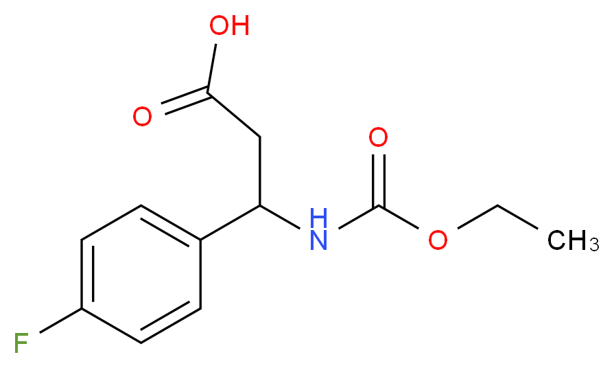 3-Ethoxycarbonylamino-3-(4-fluorophenyl)-propionic acid_分子结构_CAS_)