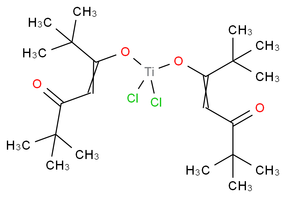 5-({dichloro[(2,2,6,6-tetramethyl-5-oxohept-3-en-3-yl)oxy]titanio}oxy)-2,2,6,6-tetramethylhept-4-en-3-one_分子结构_CAS_53293-32-6