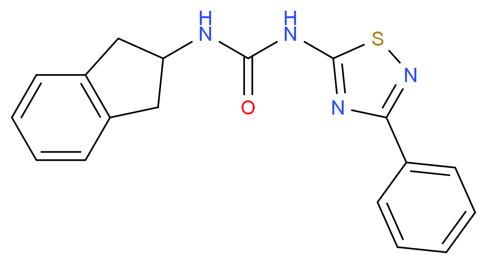 N-(2,3-dihydro-1H-inden-2-yl)-N'-(3-phenyl-1,2,4-thiadiazol-5-yl)urea_分子结构_CAS_)