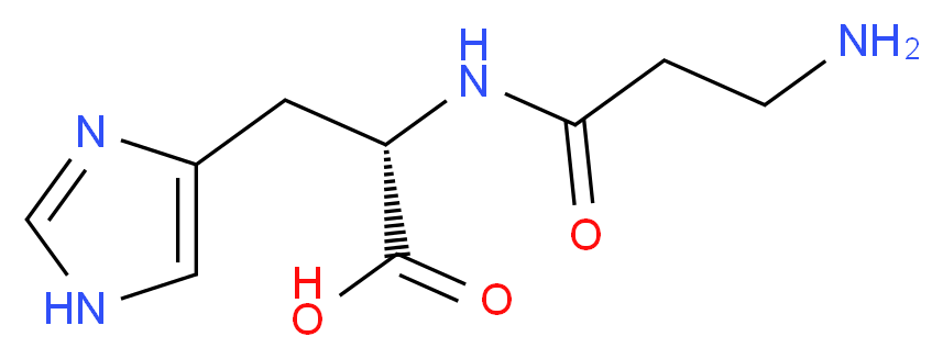 (2S)-2-(3-aminopropanamido)-3-(1H-imidazol-4-yl)propanoic acid_分子结构_CAS_305-84-0