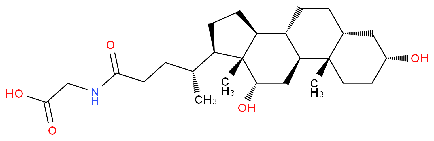 2-[(4R)-4-[(1S,2S,5R,7R,10R,11S,14R,15R,16S)-5,16-dihydroxy-2,15-dimethyltetracyclo[8.7.0.0<sup>2</sup>,<sup>7</sup>.0<sup>1</sup><sup>1</sup>,<sup>1</sup><sup>5</sup>]heptadecan-14-yl]pentanamido]acetic acid_分子结构_CAS_360-65-6