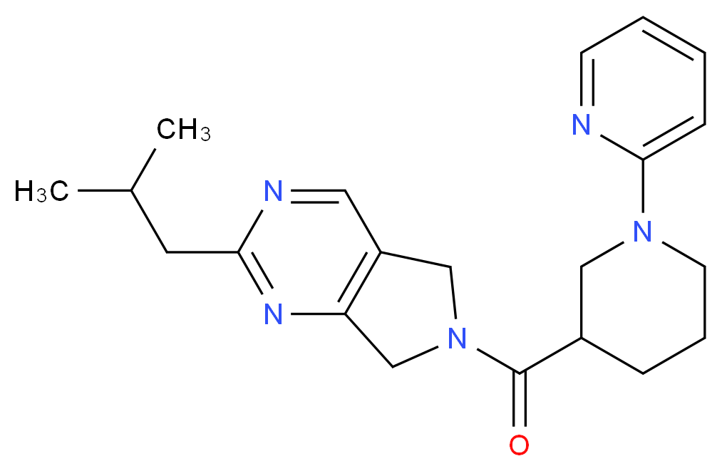 2-isobutyl-6-[(1-pyridin-2-ylpiperidin-3-yl)carbonyl]-6,7-dihydro-5H-pyrrolo[3,4-d]pyrimidine_分子结构_CAS_)