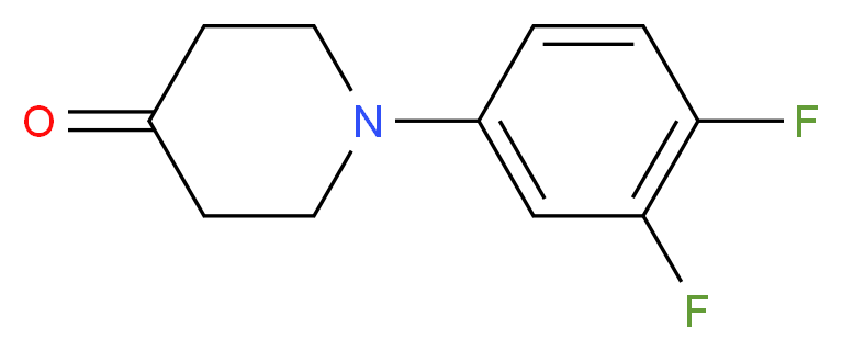 1-(3,4-difluorophenyl)piperidin-4-one_分子结构_CAS_885275-07-0)