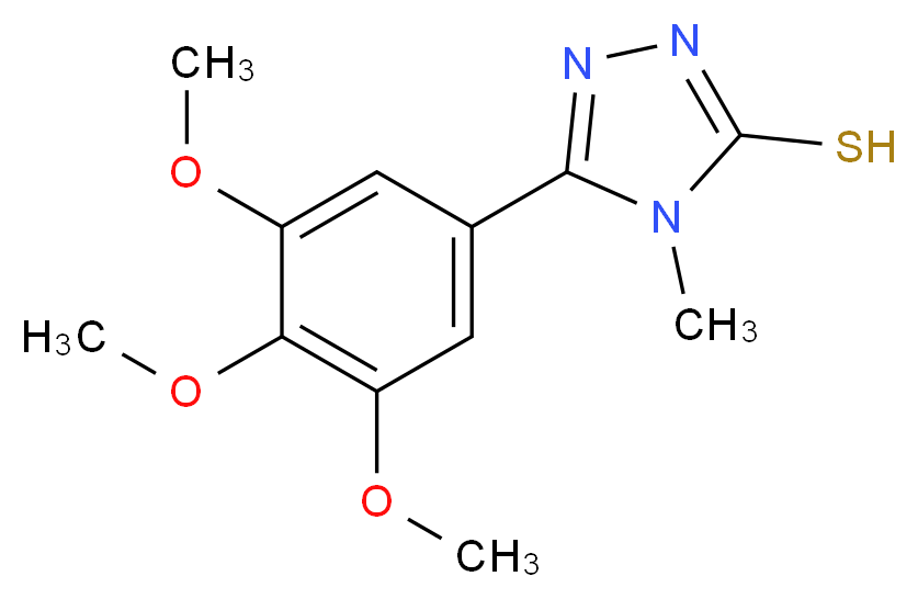 4-methyl-5-(3,4,5-trimethoxyphenyl)-4H-1,2,4-triazole-3-thiol_分子结构_CAS_77803-41-9