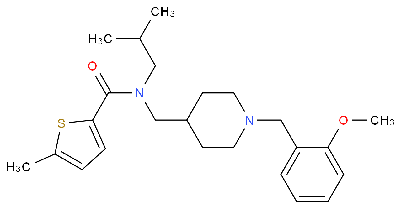 N-isobutyl-N-{[1-(2-methoxybenzyl)-4-piperidinyl]methyl}-5-methyl-2-thiophenecarboxamide_分子结构_CAS_)