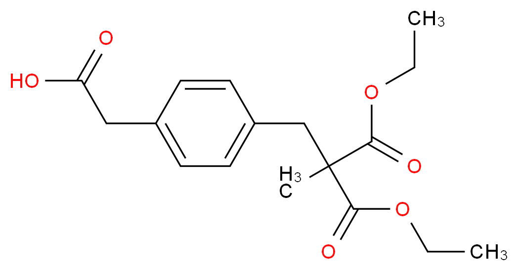 4-(2,2-Dicarboethoxy-propyl)phenylacetic Acid_分子结构_CAS_223123-57-7)
