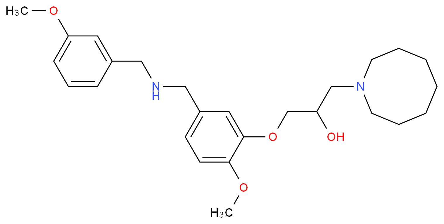 1-(1-azocanyl)-3-(2-methoxy-5-{[(3-methoxybenzyl)amino]methyl}phenoxy)-2-propanol_分子结构_CAS_)