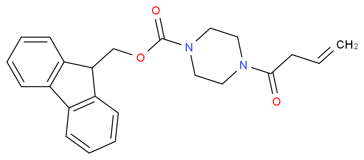 9H-fluoren-9-ylmethyl 4-(but-3-enoyl)piperazine-1-carboxylate_分子结构_CAS_876728-43-7