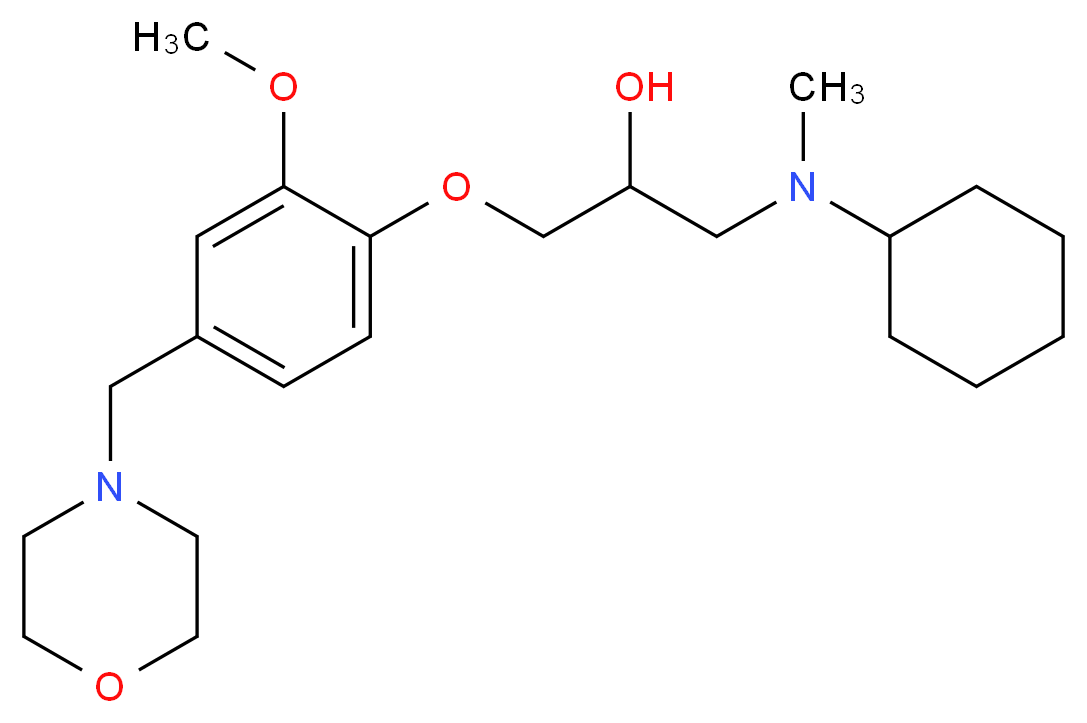 1-[cyclohexyl(methyl)amino]-3-[2-methoxy-4-(morpholin-4-ylmethyl)phenoxy]propan-2-ol_分子结构_CAS_)