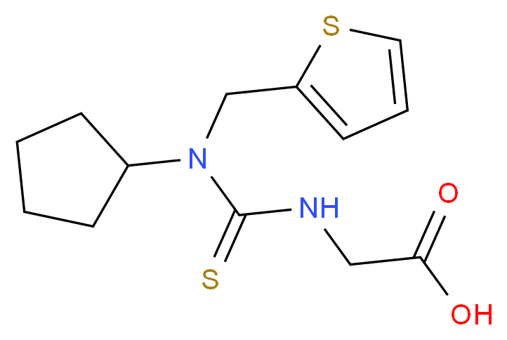 ({[Cyclopentyl(thien-2-ylmethyl)amino]-carbonothioyl}amino)acetic acid_分子结构_CAS_)