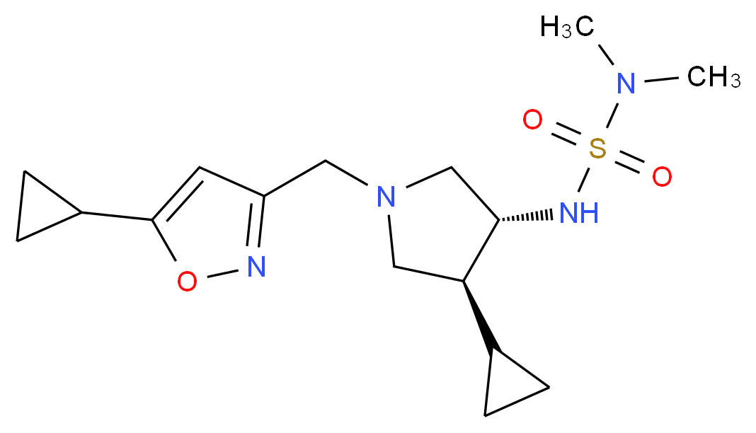 N'-{(3R*,4S*)-4-cyclopropyl-1-[(5-cyclopropyl-3-isoxazolyl)methyl]-3-pyrrolidinyl}-N,N-dimethylsulfamide_分子结构_CAS_)