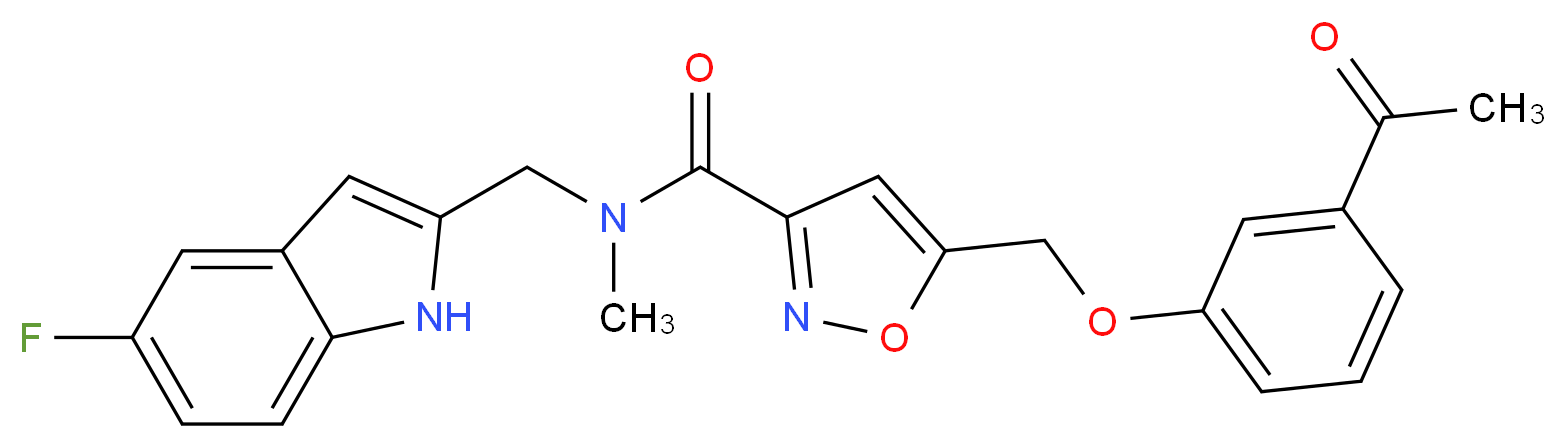 5-[(3-acetylphenoxy)methyl]-N-[(5-fluoro-1H-indol-2-yl)methyl]-N-methyl-3-isoxazolecarboxamide_分子结构_CAS_)