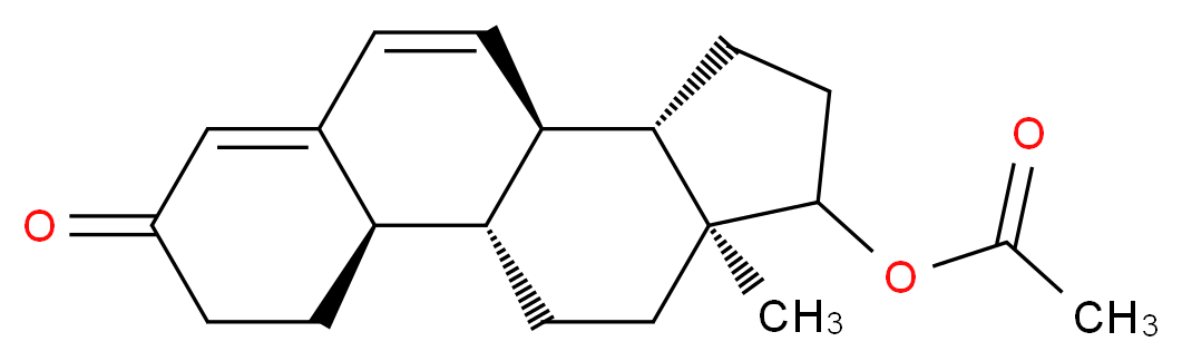 (1S,2R,10R,11S,15S)-15-methyl-5-oxotetracyclo[8.7.0.0<sup>2</sup>,<sup>7</sup>.0<sup>1</sup><sup>1</sup>,<sup>1</sup><sup>5</sup>]heptadeca-6,8-dien-14-yl acetate_分子结构_CAS_2590-41-2