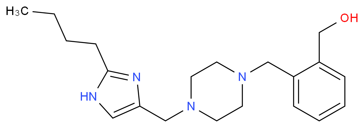[2-({4-[(2-butyl-1H-imidazol-4-yl)methyl]piperazin-1-yl}methyl)phenyl]methanol_分子结构_CAS_)