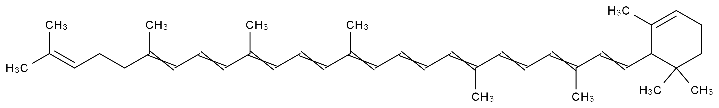 6-(3,7,12,16,20,24-hexamethylpentacosa-1,3,5,7,9,11,13,15,17,19,23-undecaen-1-yl)-1,5,5-trimethylcyclohex-1-ene_分子结构_CAS_472-92-4