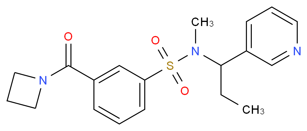 3-(azetidin-1-ylcarbonyl)-N-methyl-N-(1-pyridin-3-ylpropyl)benzenesulfonamide_分子结构_CAS_)