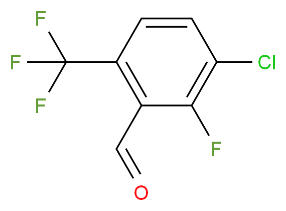 3-chloro-2-fluoro-6-(trifluoromethyl)benzaldehyde_分子结构_CAS_186517-29-3