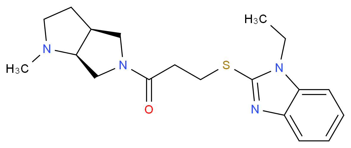 1-ethyl-2-({3-[(3aS,6aS)-1-methylhexahydropyrrolo[3,4-b]pyrrol-5(1H)-yl]-3-oxopropyl}thio)-1H-benzimidazole_分子结构_CAS_)