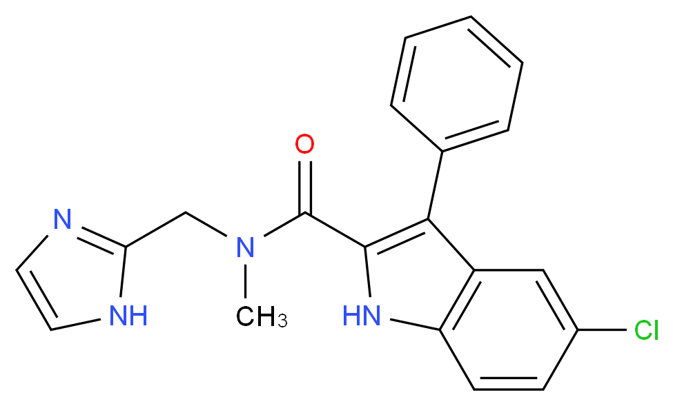 5-chloro-N-(1H-imidazol-2-ylmethyl)-N-methyl-3-phenyl-1H-indole-2-carboxamide_分子结构_CAS_)
