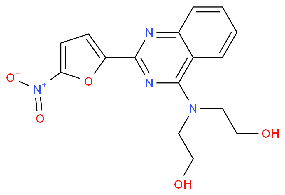 2-[(2-hydroxyethyl)[2-(5-nitrofuran-2-yl)quinazolin-4-yl]amino]ethan-1-ol_分子结构_CAS_5055-20-9
