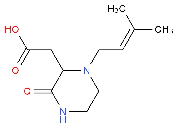 [1-(3-methyl-2-buten-1-yl)-3-oxo-2-piperazinyl]acetic acid_分子结构_CAS_)