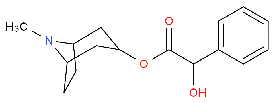 8-methyl-8-azabicyclo[3.2.1]octan-3-yl 2-hydroxy-2-phenylacetate_分子结构_CAS_87-00-3