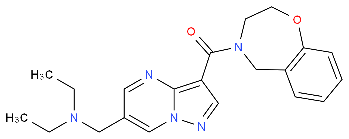 N-{[3-(2,3-dihydro-1,4-benzoxazepin-4(5H)-ylcarbonyl)pyrazolo[1,5-a]pyrimidin-6-yl]methyl}-N-ethylethanamine_分子结构_CAS_)