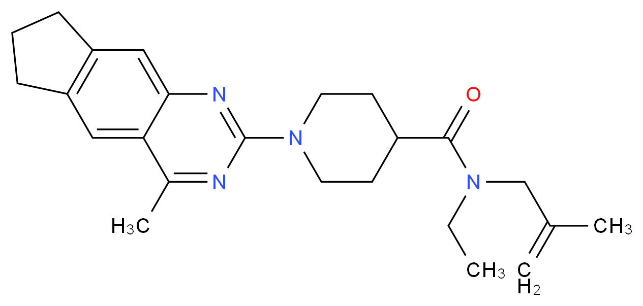 N-ethyl-1-(4-methyl-7,8-dihydro-6H-cyclopenta[g]quinazolin-2-yl)-N-(2-methyl-2-propen-1-yl)-4-piperidinecarboxamide_分子结构_CAS_)