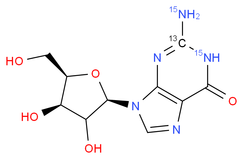 Guanosine-13C,15N2 Hydrate_分子结构_CAS_197227-95-5)