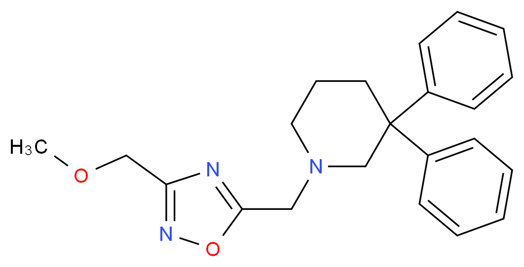 1-{[3-(methoxymethyl)-1,2,4-oxadiazol-5-yl]methyl}-3,3-diphenylpiperidine_分子结构_CAS_)