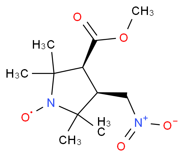 trans-3-Methoxycarbonyl-2,2,5,5-tetramethyl-4-nitromethyl-pyrrolidin-1-oxyl _分子结构_CAS_119580-75-5)